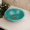 Oxidized Copper Drop in Bathroom Sink