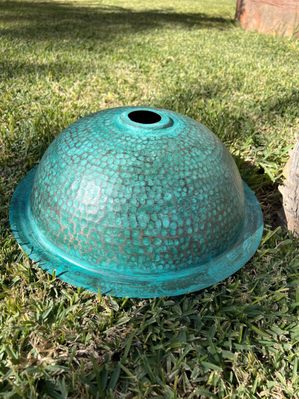 Oxidized Copper Drop-in Sink | Rustic Green Patina | Farmhouse Style, copper bathroom sinks​ - Image 8