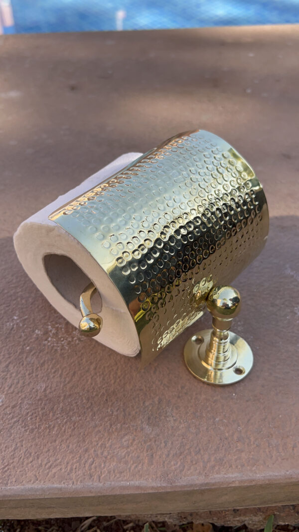 Solid Brass Toilet Paper Roll Holder,Unlacquered brass Bathroom Holders - Image 3