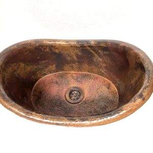 Copper Vessel Sink Tub Style, Handmade Copper Bathroom Vessel Sink, Hammered Copper Sink Tub Style My Store