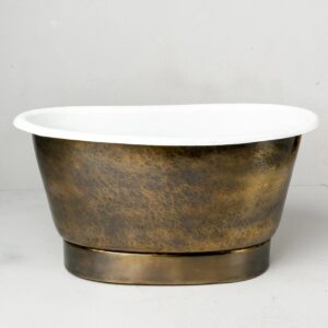 Freestanding Tub-Style Brass Vessel Sink, Hammered Single Bowl Sink My Store