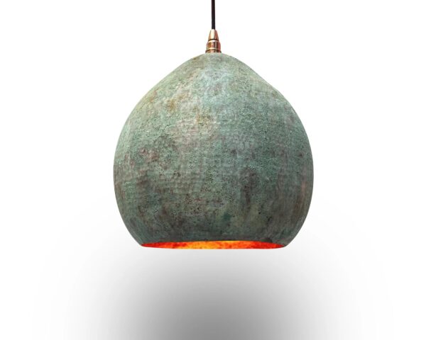 Handmade Oxidized Copper Pendant Light, Green Patina Copper Dome Pendant Island Lighting, Farmhouse Kitchen Ceiling Lamp Fixture My Store