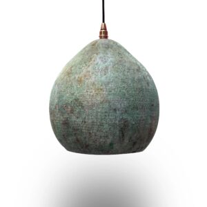 Handmade Oxidized Copper Pendant Light, Green Patina Copper Dome Pendant Island Lighting, Farmhouse Kitchen Ceiling Lamp Fixture My Store