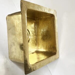 Undermount Hammered Brass Bar Sink, Solid Brass Square Sink, Kitchen Brass Sink My Store