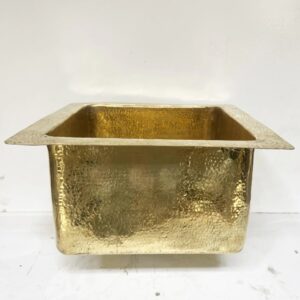 Undermount Hammered Brass Bar Sink, Solid Brass Square Sink, Kitchen Brass Sink My Store