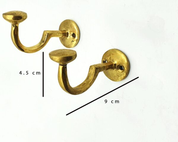 Solid Brass Coat Hooks, Unlacquered Bathroom Towel Hooks, Brass Wall Hook, Solid Brass Hooks, Robe Hook & Wall Towel Hanger - Image 2