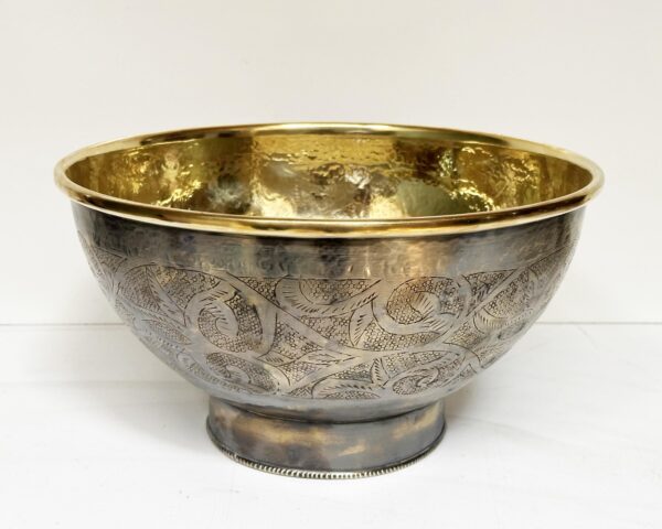 Engraved Brass Bathroom Vessel Sink, Round Aged Brass Vessel Sink, Round Brass Wash Basin - Image 4