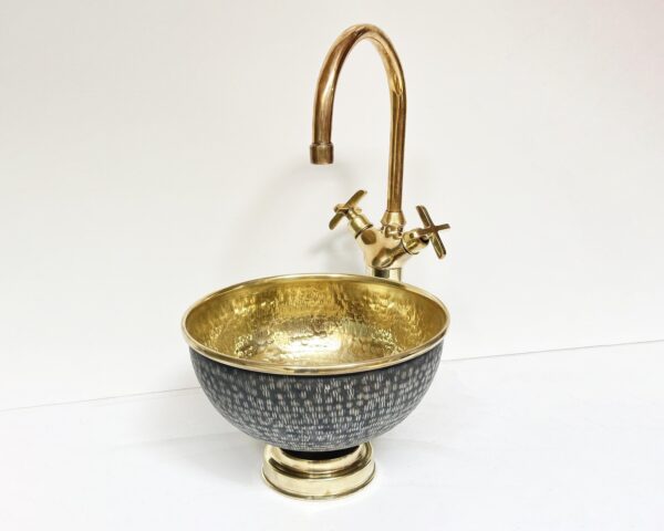 Hammered brass Vessel Sink, Round Bathroom Sink, Engraved Brass Vessel Sink Vanity