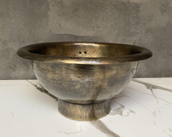 Antique Bronze Round Copper Vessel Sink, Oil Rubbed Copper Bathroom Sink, Engraved Bronze Sink with Antique Bronze faucet - Image 5