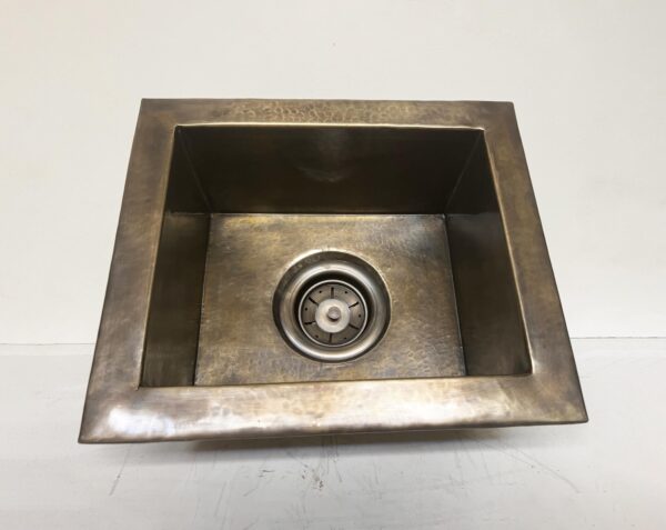 Undermount Antique Brass Kitchen Sink, Handmade Vintage Rustic Brass Sink, Solid Brass Drop in Sink