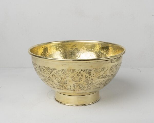 Engraved Brass Bathroom Vessel Sink, Round brass wash basin, Solid Brass Vessel Sink - Image 2