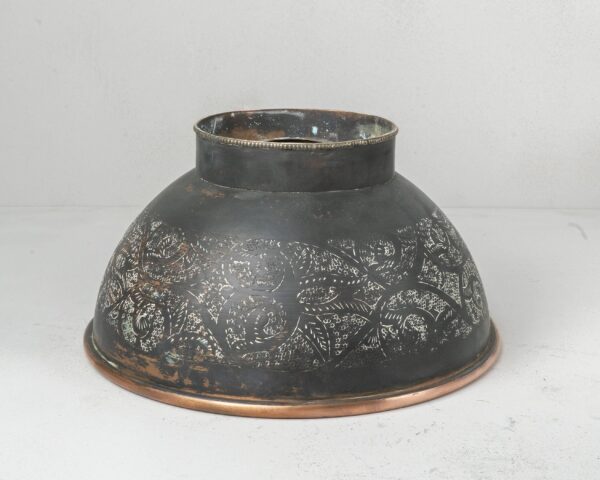 Copper Vessel Sink Bathroom, Black Wash Basin, Engraved Round Vessel Sink - Image 4