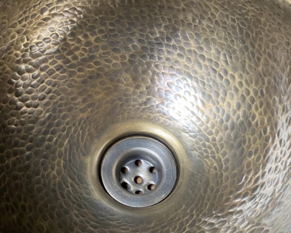 Antique Bronze Round Copper Vessel Sink, Oil Rubbed Copper Bathroom Sink, Engraved Bronze Sink with Antique Bronze faucet - Image 4