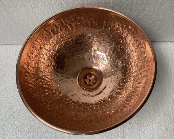 Oxidized Round Copper Bathroom Sink,Hammered Copper Vessel Sink Vanity - Image 4