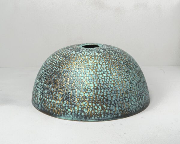 Hammered Brass Vessel Sink For Bathroom, Blue Patina Brass Sink - Image 3