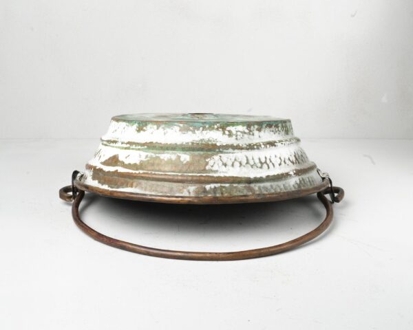 Green and white Patina Copper Bucket Bathroom Sink Solid Copper Vessel Sink - Image 3