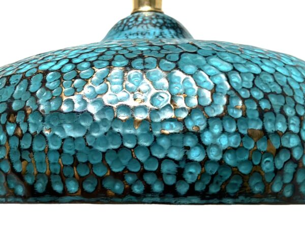 Blue Patina Pendant Light, Handcrafted Brass Kitchen Island Lighting, Brass Pendant Light Fixture - Image 3