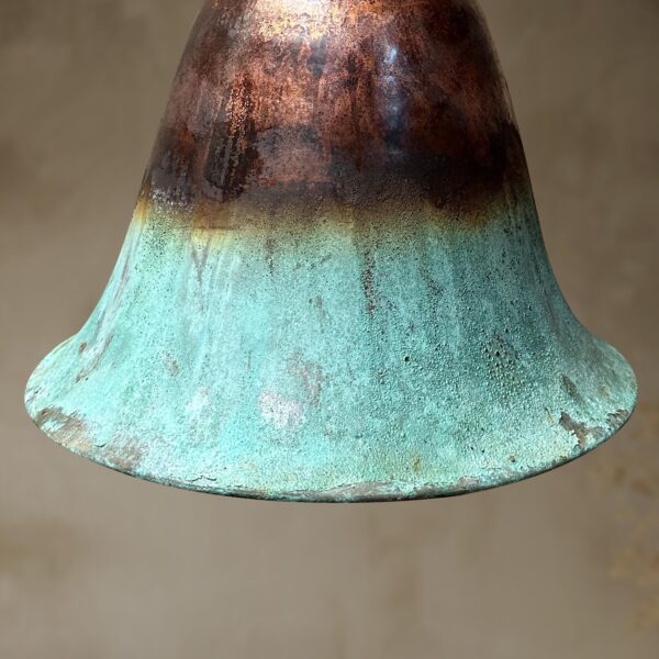 Oxidized Bell Shaped Copper Pendant Light, Green Patina Copper Dome Pendant Light, Farmhouse Kitchen Ceiling Lamp Fixture - Image 5