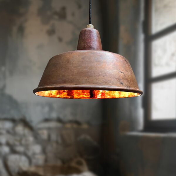 Handmade Copper Farmhouse Light Fixture, Handmade Copper Island Pendant Light, Hammered Copper Dome Light.