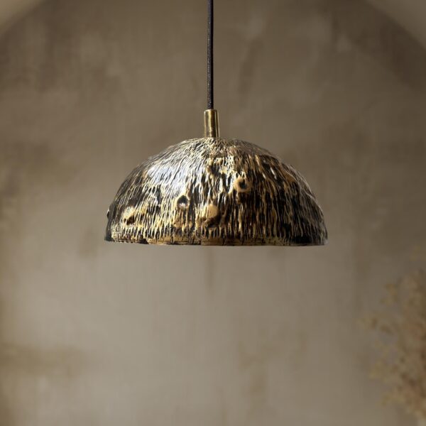 Handmade Patina Brass Dome Pendant Light, Solid Brass Pendant Light with Patina Brass Finish - Image 2