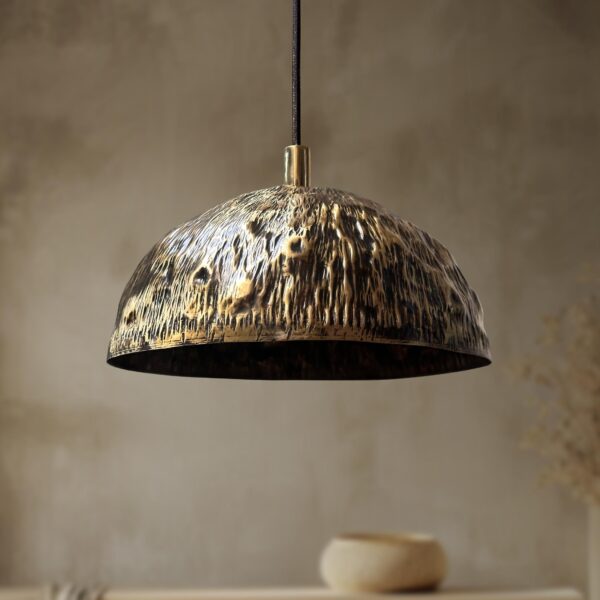 Handmade Patina Brass Dome Pendant Light, Solid Brass Pendant Light with Patina Brass Finish