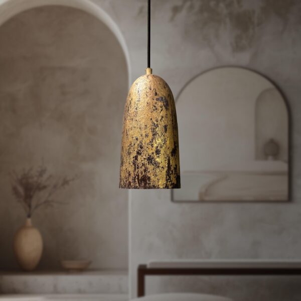 Oxidized Copper Pendant Light, Patina Farmhouse Light Fixture, Long Copper Pendant Lamp - Image 3