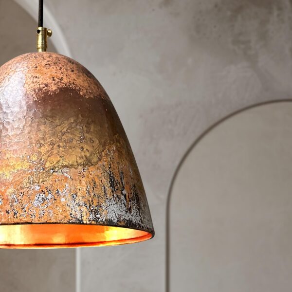 Solid Copper Patina Farmhouse Light Fixture, Handmade Copper Ceiling Light, Rustic Copper Kitchen Island Pendant Light Fixture - Image 3