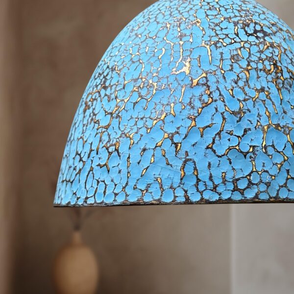 Handmade Oxidized Copper Pendant Light, Blue Patina Copper Dome Pendant Light, Farmhouse Kitchen Ceiling Lamp Fixture - Image 2