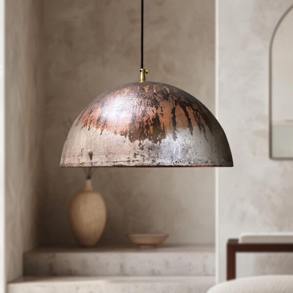 Rustic Copper Farmhouse Light Fixture, Oxidized Copper Ceiling Light, Copper Kitchen Island Pendant light Fixture - Image 4